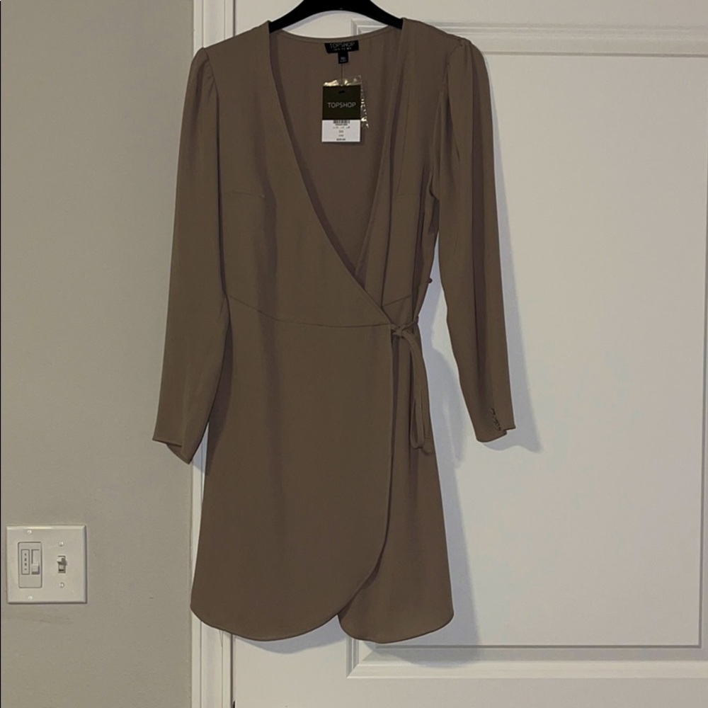 Gray wrap around dress